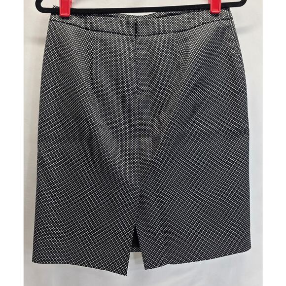 Liz Claiborne Career Black White Square Dashes A-Line Lined Pencil Skirt Size 4 - Picture 4 of 8